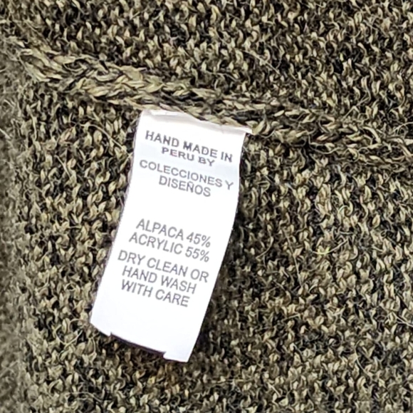 Alpaca Imports Hooded Zip Up Sweater Men's US Large* Olive Green - Picture 6 of 10